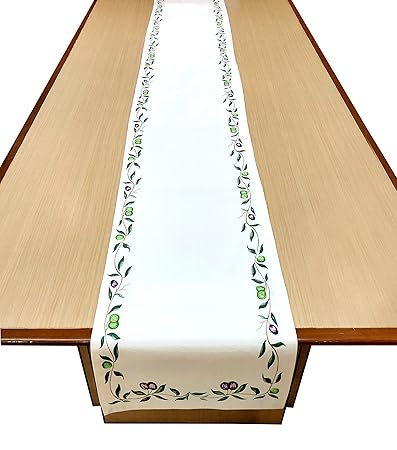 Miyanbazaz Textiles Table Runner- 16 x 108 Canvas Printed Premium Table Linens for The Dining Room