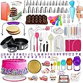 RFAQK 700 PCs Cake Decorating Kit with Baking Supplies Cake Decoration Set including Springform Pans, Cake Turntable, Numbered Piping Tips, Icing Spatulas, Fondant tools &amp; much more (700Pcs)