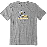 Life is Good. Mens Crusher Tee Jake & Rocket Beach, Heather Gray