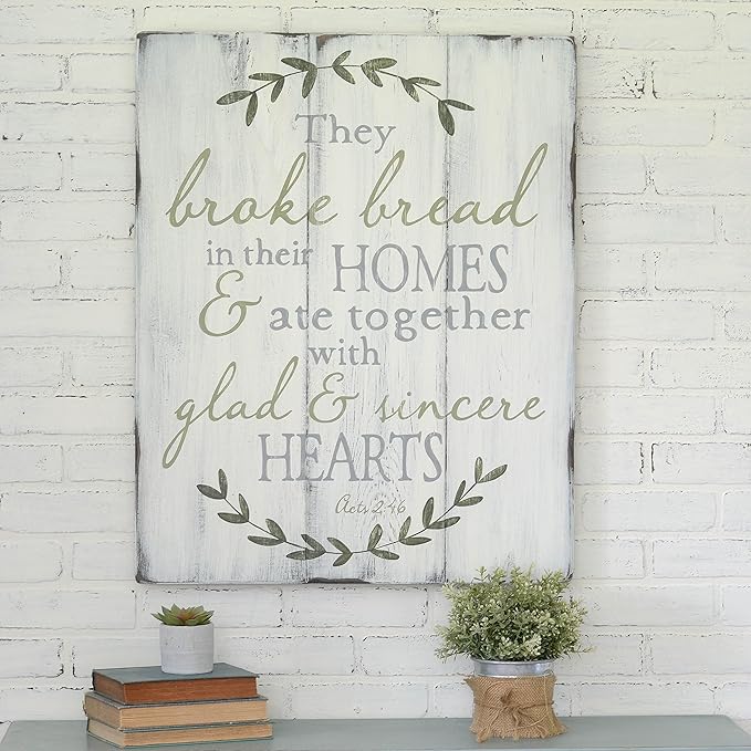 Wood Kitchen Scripture Sign, 24" x 30" Wall Art Home & Kitchen