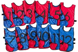 LVL10 SPORTS LVL10 Pro Sports Pinnies - Reversible Numbered Pinnies with Premium Fabric, Comfortable Fit and Fade-Resistant Print - 6 Pack