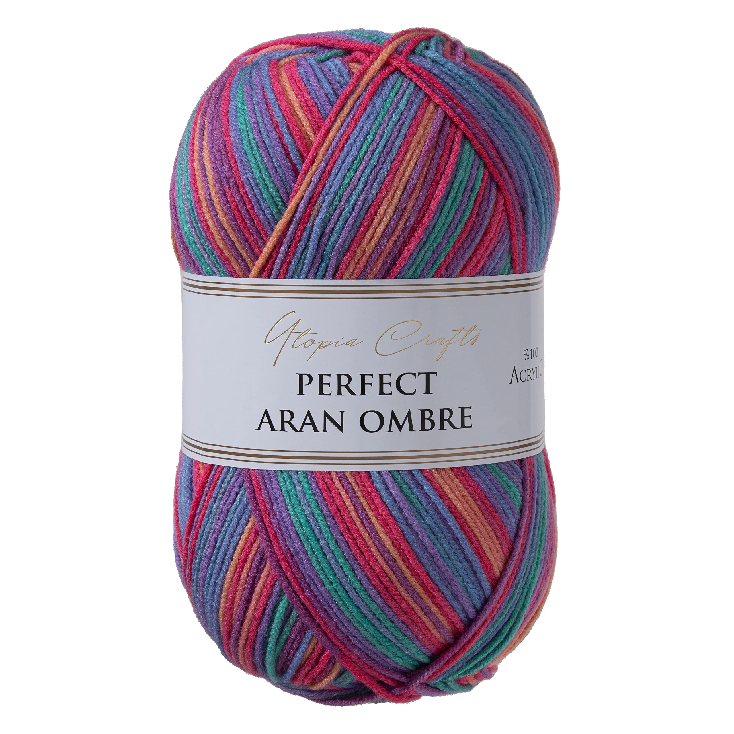Utopia Crafts Aran Ombre Multicolour Knitting and Crochet Yarn, 300g - 600m (009)