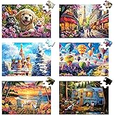 6 Packs 36 Large Piece Puzzle for Seniors,Dementia Alzheimer's Products Activities for Elderly Adults,Easy Puzzle Alzheimer’s Memory Cognitive Game Gift for Patient in Nursing Home with 6 Storage Bags