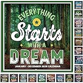 2026 Wall Calendar – 12 Months Motivational Calendar 2026, Jan - Dec 2026, 2026 Wall Calendar 12" x 24" (Open), Thick Glossy Paper, Hanging Holes, Large Blocks, Perfect Organizer - Motivational