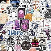 BulbaCraft 100Pcs Libra Stickers (Zodiac) for Water Bottle and Laptop - Libra Party Favors & Decorations, Waterproof Vinyl Astrology Decals, Gifts for Women & Men