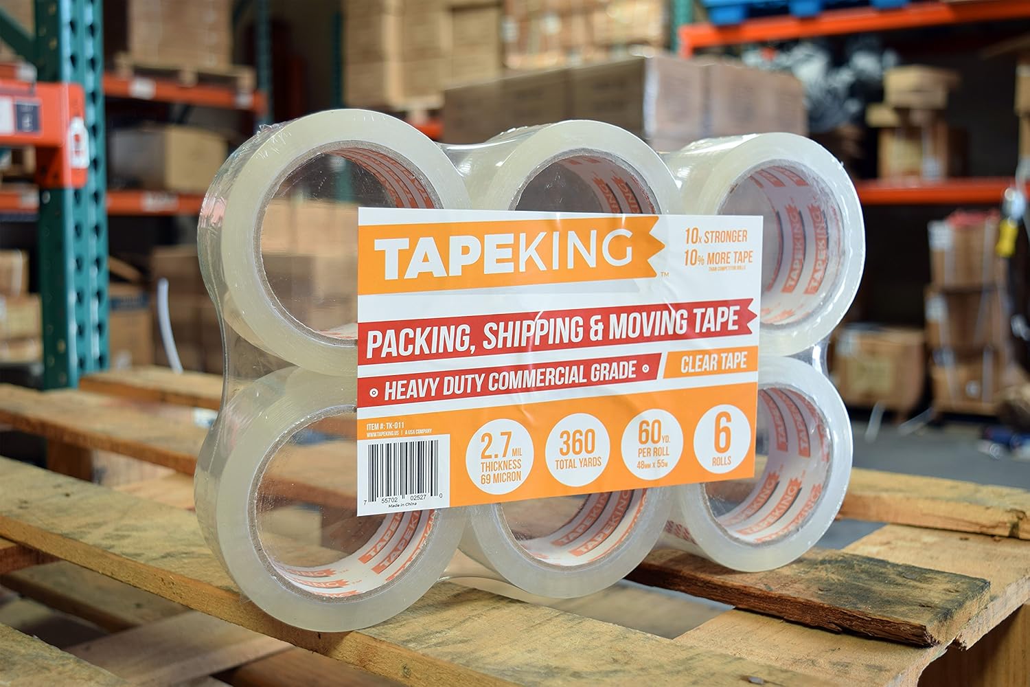 Tape King Clear Packing Tape - 60 Yards Per Roll (6 Refill Rolls) - 2 Inch Wide Stronger 2.7mil, Heavy Duty Sealing Adhesive Industrial Depot Tapes for Moving Packaging Shipping, Office & Storage : Office Products