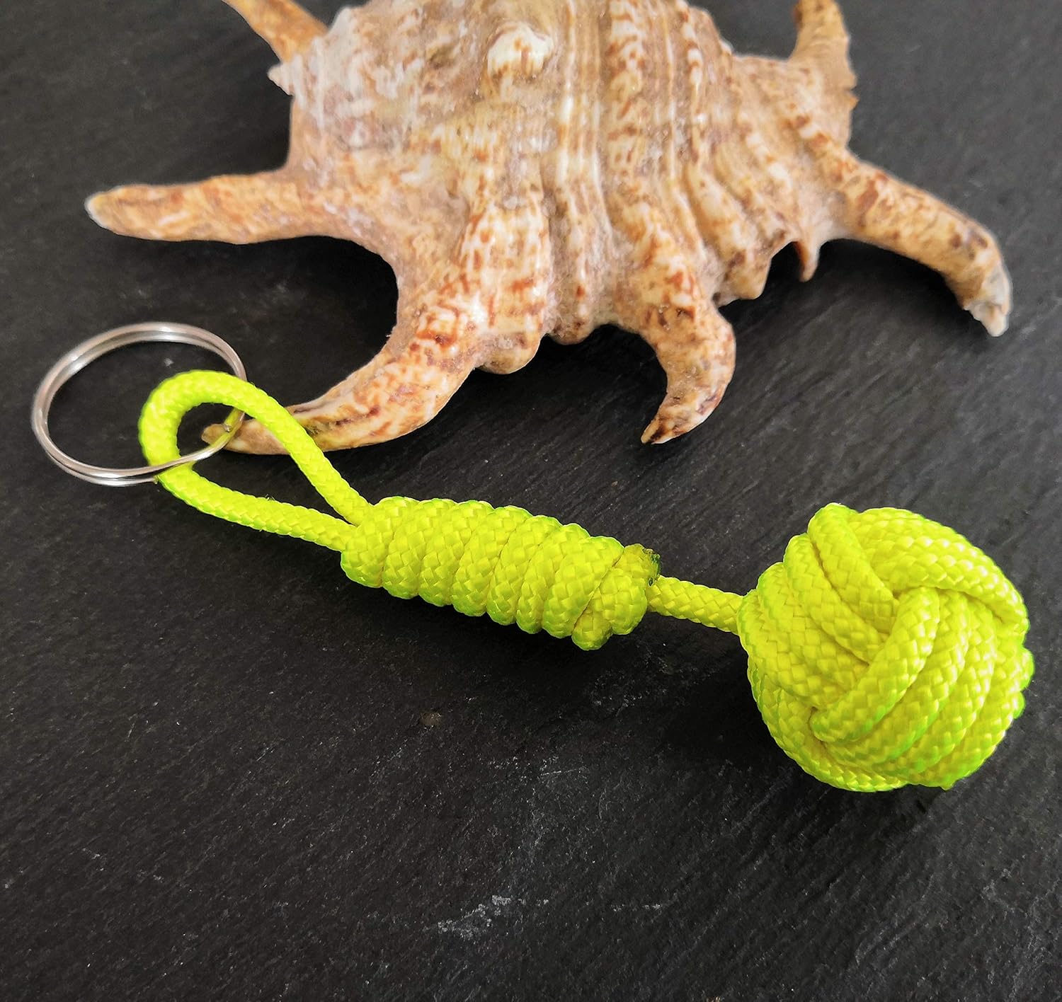 Porte-clés Pomme De Touline Fait Main - Anneau Gris, Style Nautique, Idéal Marin Ou Cadeau Original