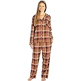 EVERDREAM Sleepwear Womens Flannel Pajamas, Long 100% Cotton Pj Set