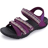WHITIN Women’s Hiking Sandals with Arch Support | Adjustable Hook and Loop Straps | Durable Sport Sandals for Outdoor Adventure