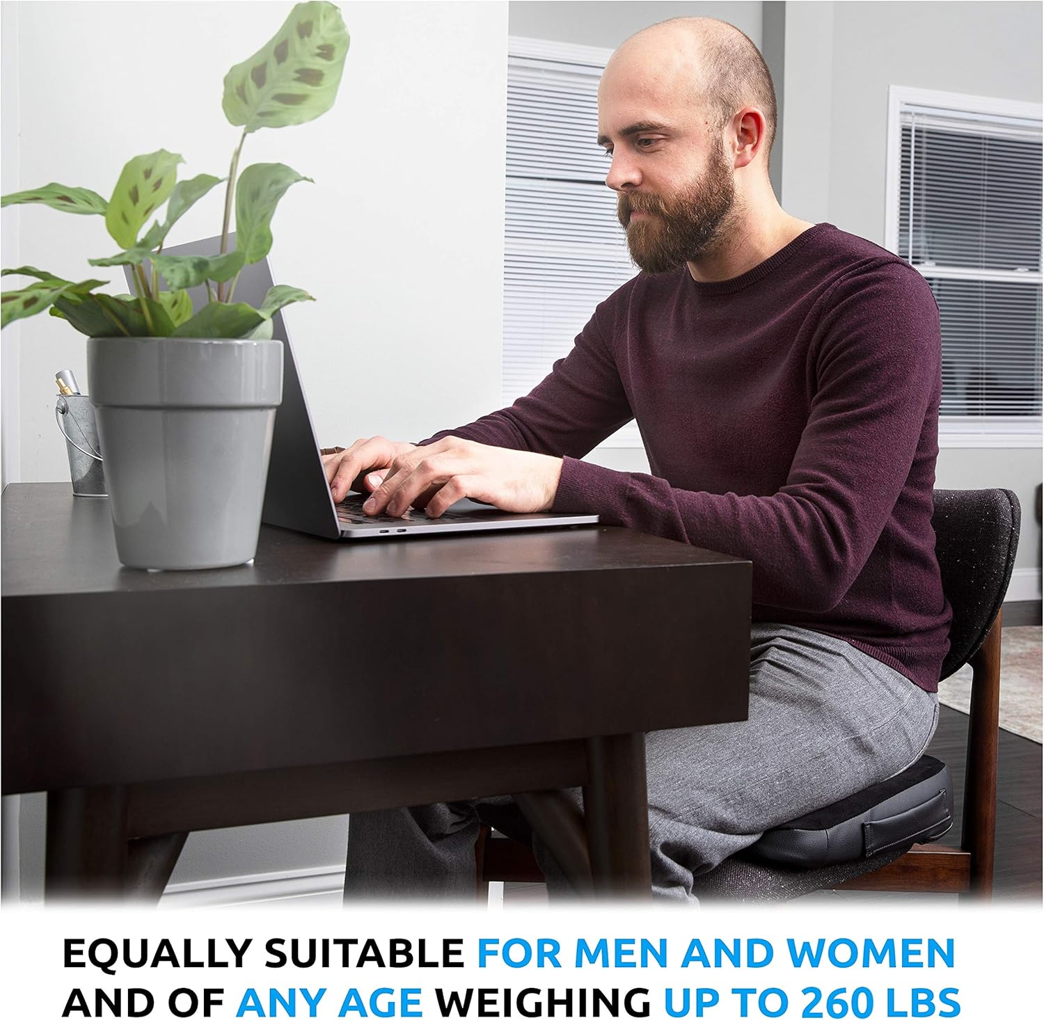 ERGONOMIC INNOVATIONS Orthopedic Donut Pillow: Memory Foam Chair Seat Cushion for Tailbone and Coccyx Pain, Sciatica, and Pressure Relief - Car, Desk, and Office Chair Pad Cushions and Pillows - Black: Home & Kitchen