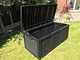 Starplast XXL 634L Garden Storage Box Black Piston Lid - Garden Store Direct view 3