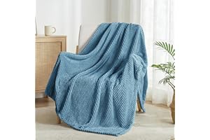 Exclusivo Mezcla Fleece Throw Blanket Extra Large, Super Soft and Warm Blankets for Couch, Sofa and Bed Waffle Textured, Cozy