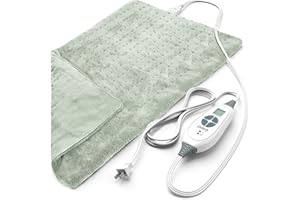 Pure Enrichment® PureRelief™ XL Heating Pad - 12" x 24" Electric Heating Pad for Back Pain & Cramps, 6 Heat Settings, FSA/HSA Eligible, Soft Machine Wash Fabric, Auto-Off & Moist Heat (Zen Green)