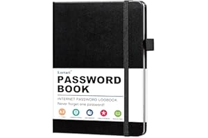 LORTARL Password Book with Alphabetical Tabs - Internet Address & Password Keeper Logbook, Hardcover Password Notebook for Password Organization