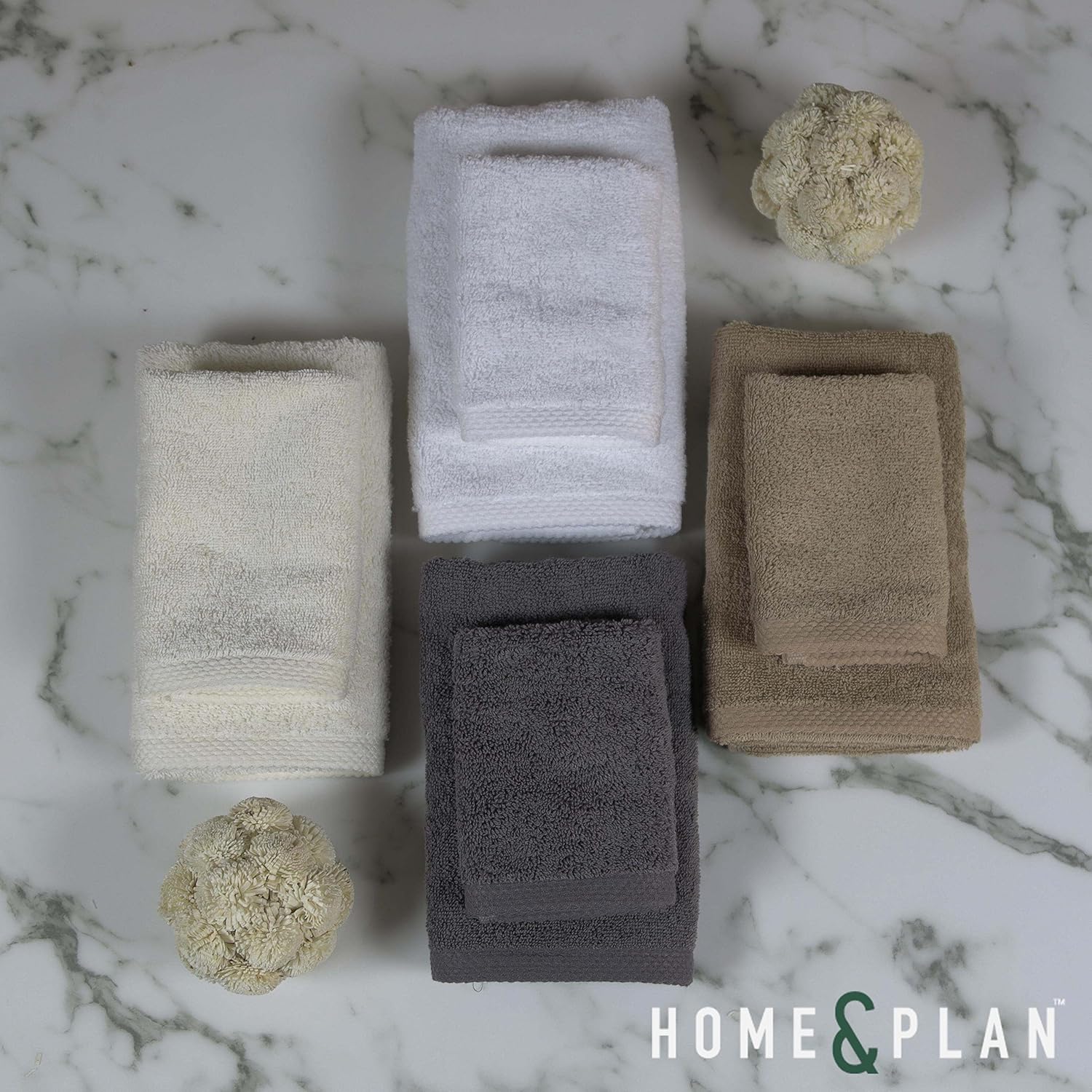 Luxury Extra Large 8-Piece Turkish Towel Set with 4 Bath Towels (30x60 and 24X48) - Grey: Home & Kitchen