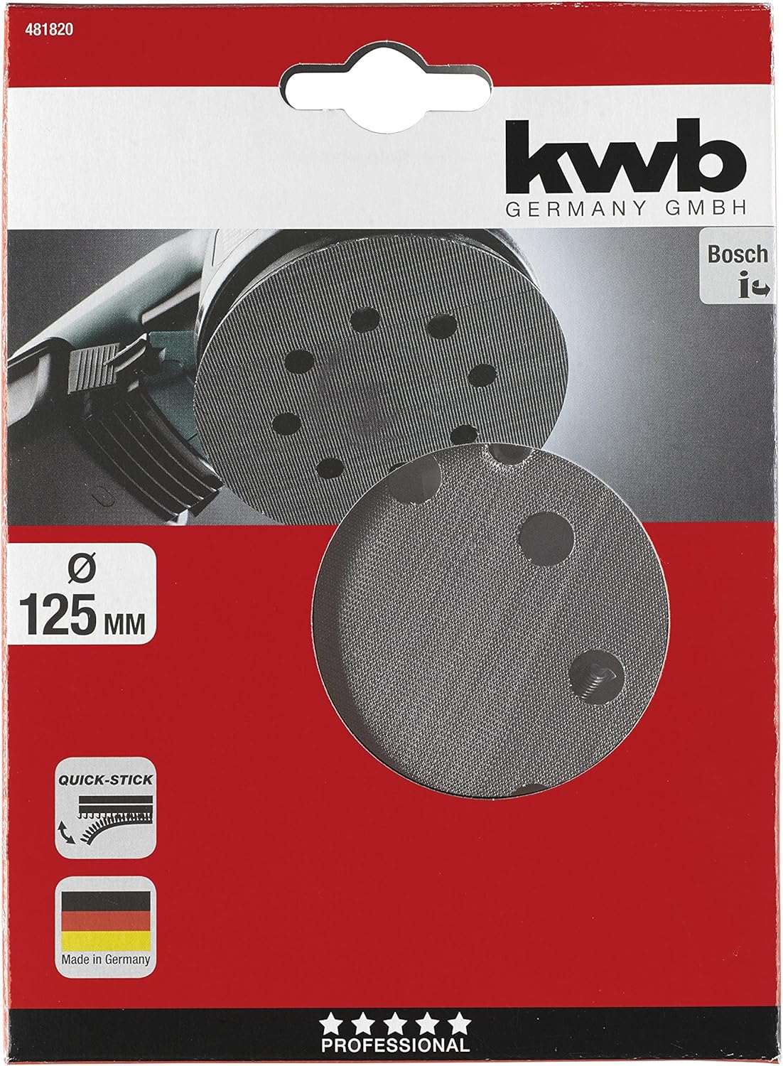 kwb 4818-20 Quick-Stick Adhesive Backing pad, Perforated, for Bosch Random Orbit Sander PEX 270 A/AE - Image 3