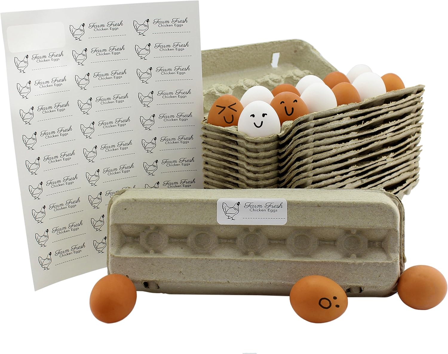 Cardboard Egg Cartons (18Pack); Each for One Dozen, Ecofriendly