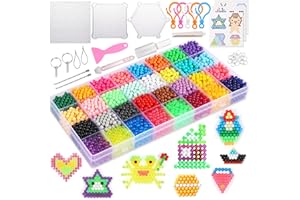 Eenua Non-Iron Fuse Beads Kit 3220 Pcs Beads in 32 Colors Unlimited Creativity Starter Kit