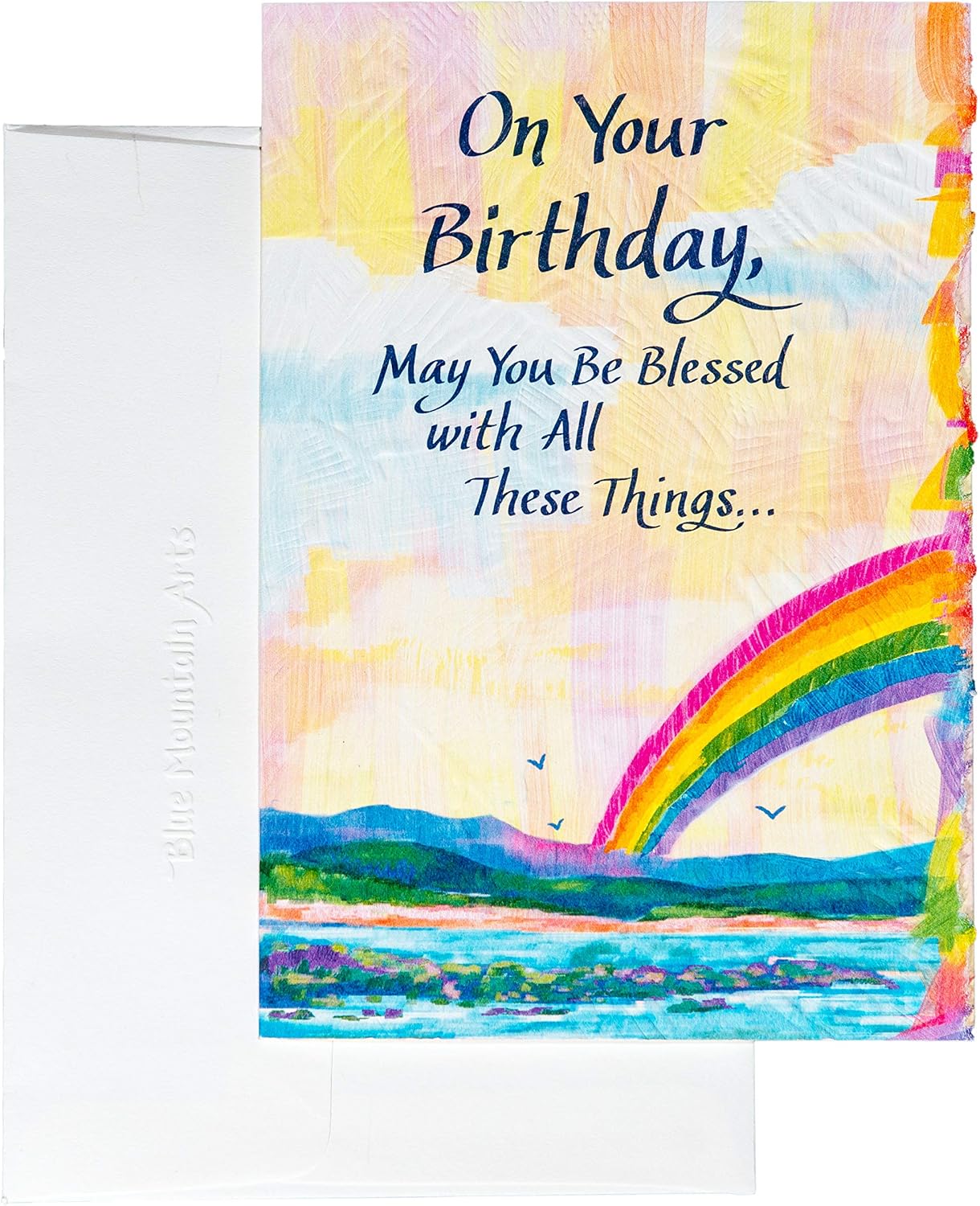 thumbnail image 2 of Hallmark Birthday Card For Son – Trail Outdoor Mountains Theme – 5x7 With Envelope – Forest Deer With Glitter 2 of 5