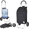 dbest products Trolley Dolly Black Foldable Shopping cart for Groceries with Wheels and Removable Bag and Rolling Personal Ha