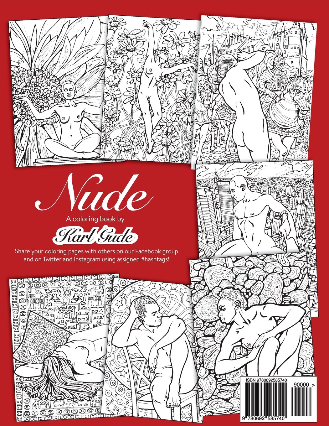 Amazon Com Nudes Coloring Book 9780692585740 Gude Karl Books