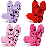 4 Pairs Fuzzy Dog Mom Gift Socks for Christmas Funny Dog Lover Socks Funny Mom Gifts for Women Christmas Gifts, Stocking Stuffer