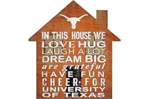 LA AUTO GEAR Fan Creations Texas Longhorns 12" House Shaped Wood Sign