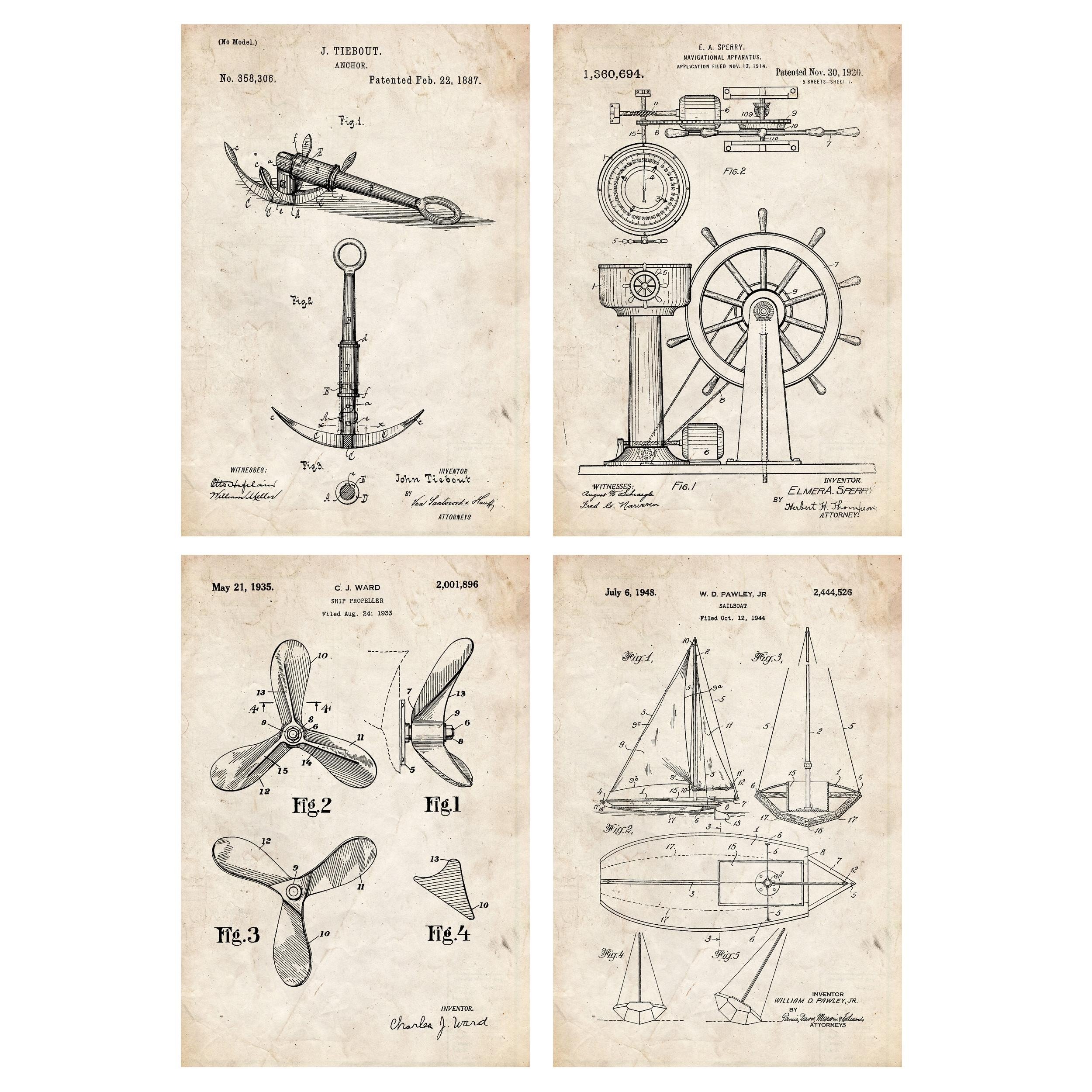 Nacnic Set Boat Patent Sheets. 250 gr A4 Size - Vintage