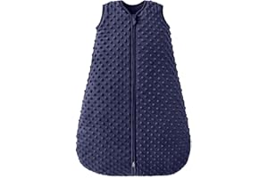 FILLEEP Fleece Baby Sleep Sack 18-24 Months 2.5 Tog with Plush Dots, Winter Baby Wearable Blanket for Infant Toddler Sleeping Sack 2-Way Zipper Warm Sleep Sack, Navy