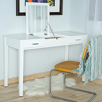 Amazon Com Posh Pollen Ainsley Vanity Desk White Furniture Decor