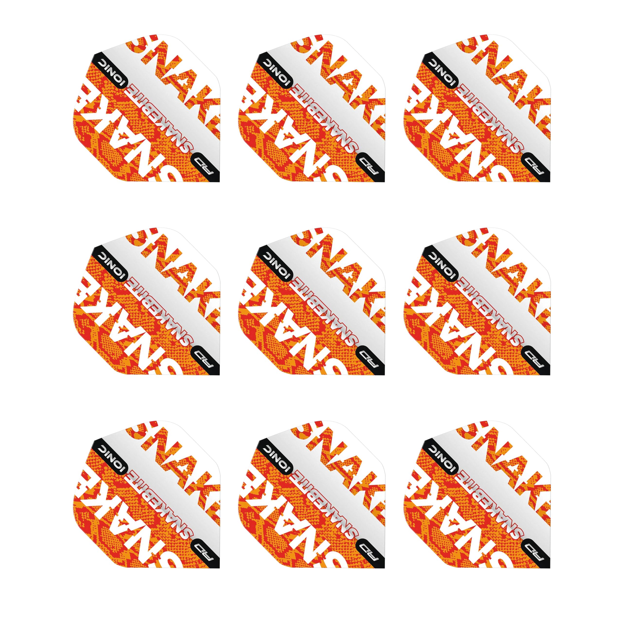 RED DRAGON Snakebite Ionic Orange Dart Flights - 3 sets Per Pack (9 Dart Flights in total)
