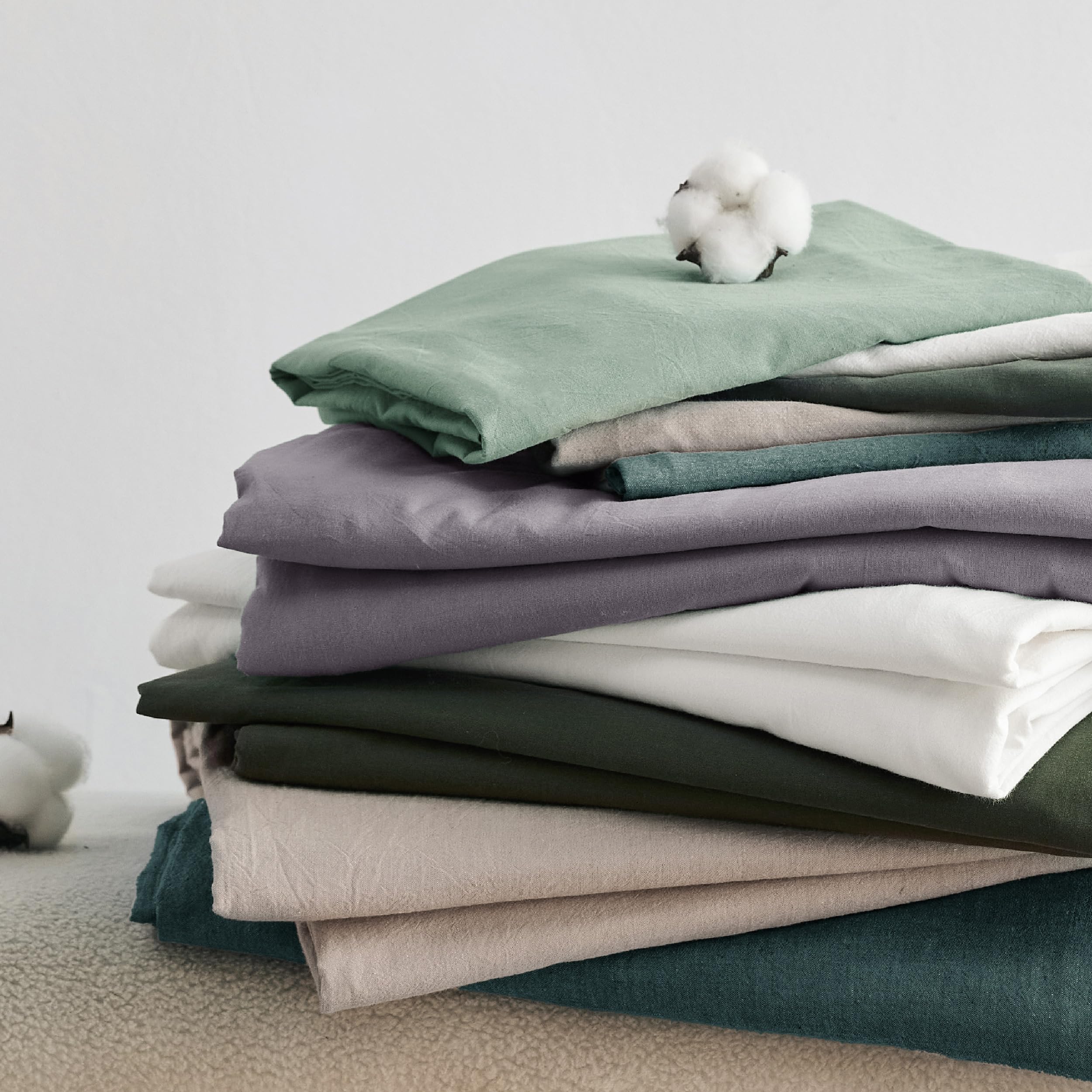 Bedsure 100% Washed Cotton Duvet Cover King Size