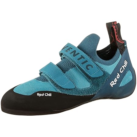 blue climbing shoes