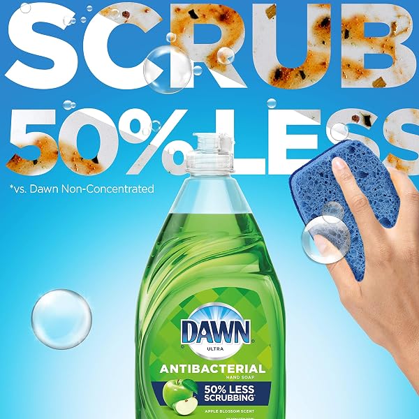 DAWN ULTRA ANTIBACTERIAL HAND SOAP, DISHWASHING LIQUID DISH SOAP, APPLE BLOSSOM SCENT, 19.4 FL OZ