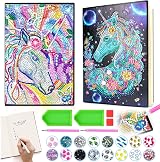 Pearoft Unicorn Diamond Painting Notebook Set 2pcs Kids Stationery Gift