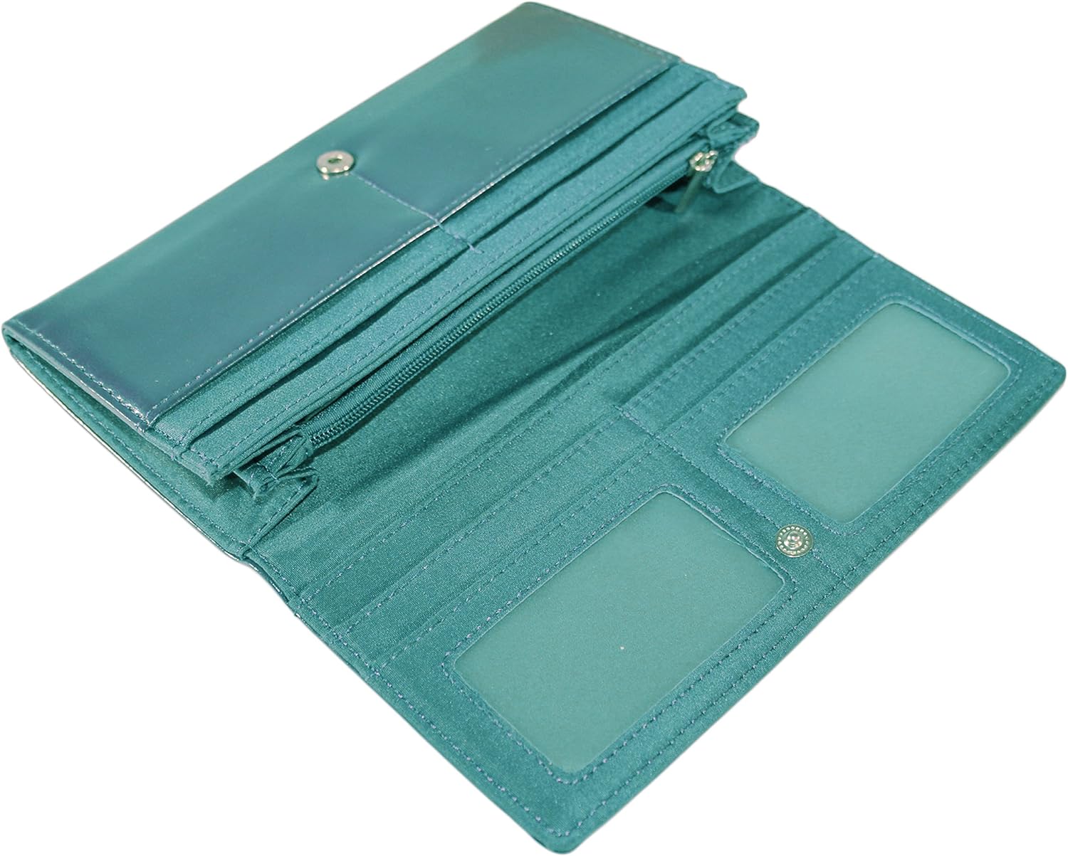 kukubird Elephant Womens Wallet PU Leather Bifold Card Holder with Zipper Coin Pocket Purse-Blue, Elephant Blue, Compact - Image 4