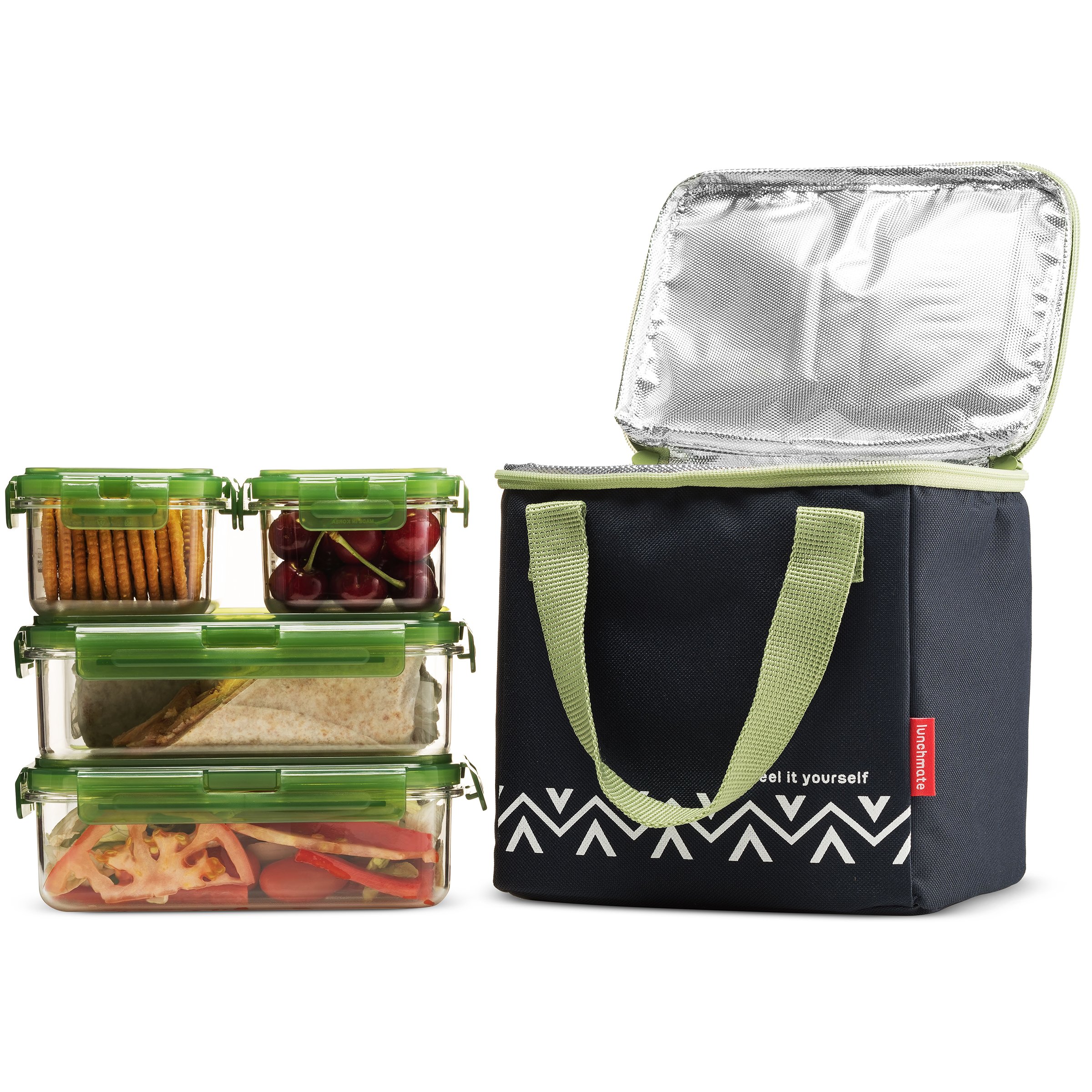 Komax Lunchmate Bento Lunch Bag and Box Kit 1 Insulated Bag with 4