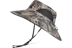 EINSKEY Unisex Sun Hat, Waterproof Wide Brim Bucket Hat Packable Boonie Hat for Fishing Hiking Gardening Safari Beach