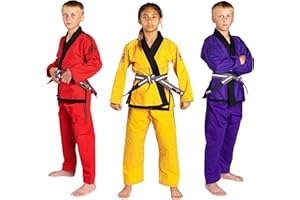 KO Sports Gear – Kids Gi Uniform Set, BJJ Jiu Jitsu Gi, Kimono and Pants, Pre-Shrunk