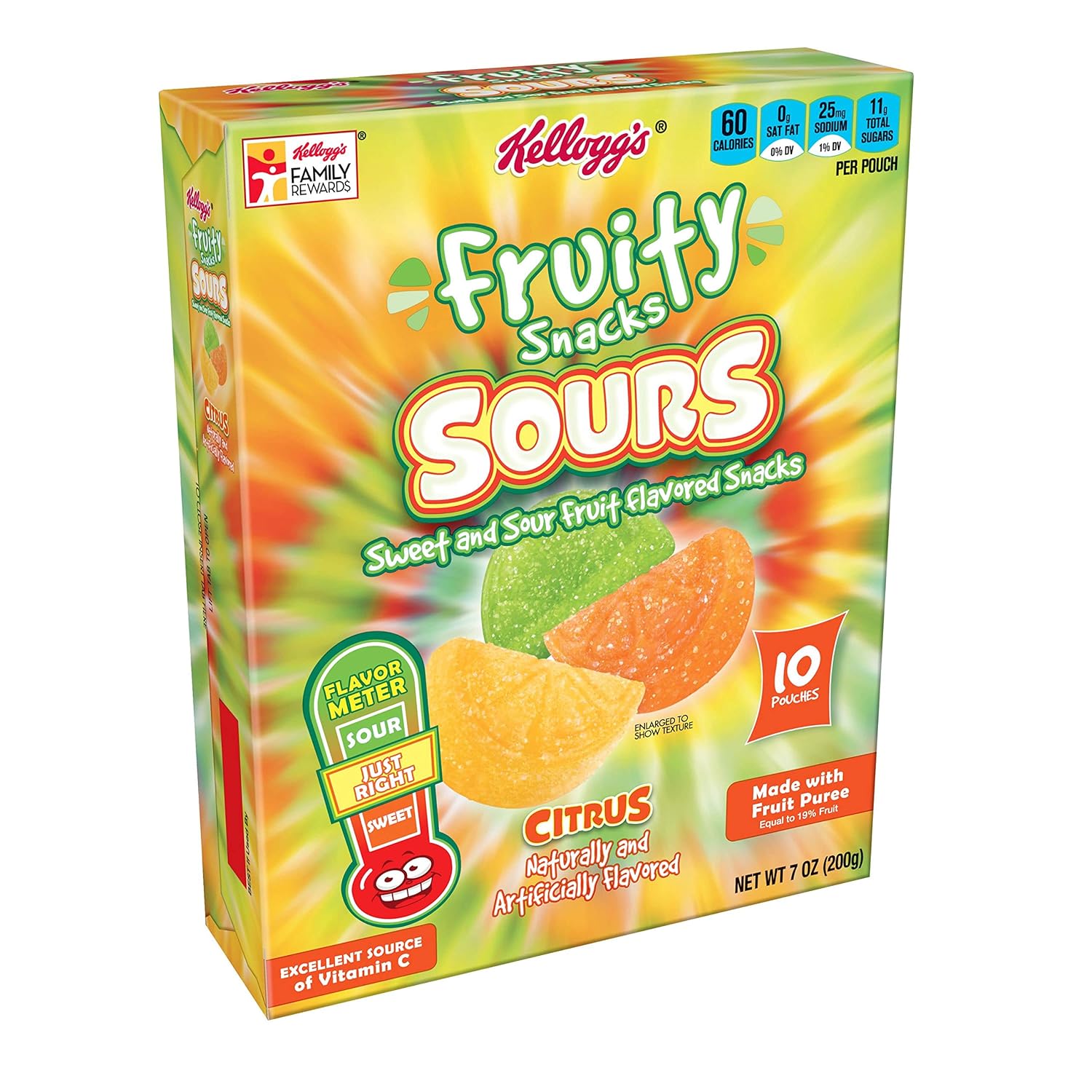 Kellogg's Fruity Snacks, Citrus Sours, Gluten Free, Fat