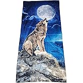 Island Gear Full Moon Night Wolf 30x60 Cotton Velour Beach Towel