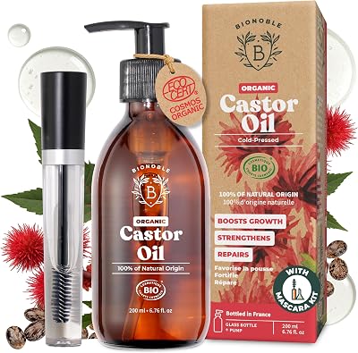 BIONOBLE Organic Castor Oil Cold Pressed + Mascara Kit 200ml Glass