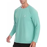 Roadbox Men's UPF 50+ Rash Guard Long Sleeve, Cool Dry UV Sun Protection Water T-Shirts, Lightweight Fishing Hiking Shirts