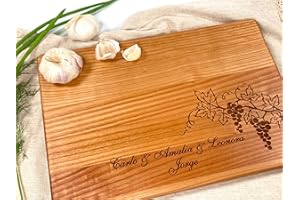 Algis Crafts | Personalized Chopping Board - GRAPES | Custom Wedding, Anniversary, Housewarming Gift for Newlyweds | Handmade