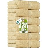 Utopia Towels 6 Pack Premium Hand Towels Set, 16 by 28 inches, 100% Ring Spun Cotton, Ultra Soft and Highly Absorbent 600GSM Towels for Bathroom, Gym, Shower, Hotel, and Spa, Beige