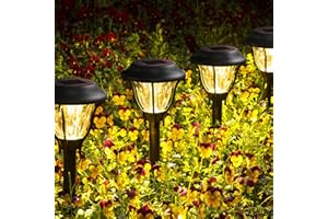 GIGALUMI Solar Garden Lights, 6 Pack Solar Yard Lights, Bright Solar Lights Outdoor Waterproof, Led Solar Pathway Lights Auto On/Off, Landscape Path Lights Solar Powered for Yard, Walkway, Lawn