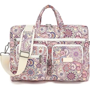 Canvaslove Multi-Pocket Laptop Briefcase Shoulder Bag, Bubble Cushioned, Fits 15.6-16 Inch Laptop