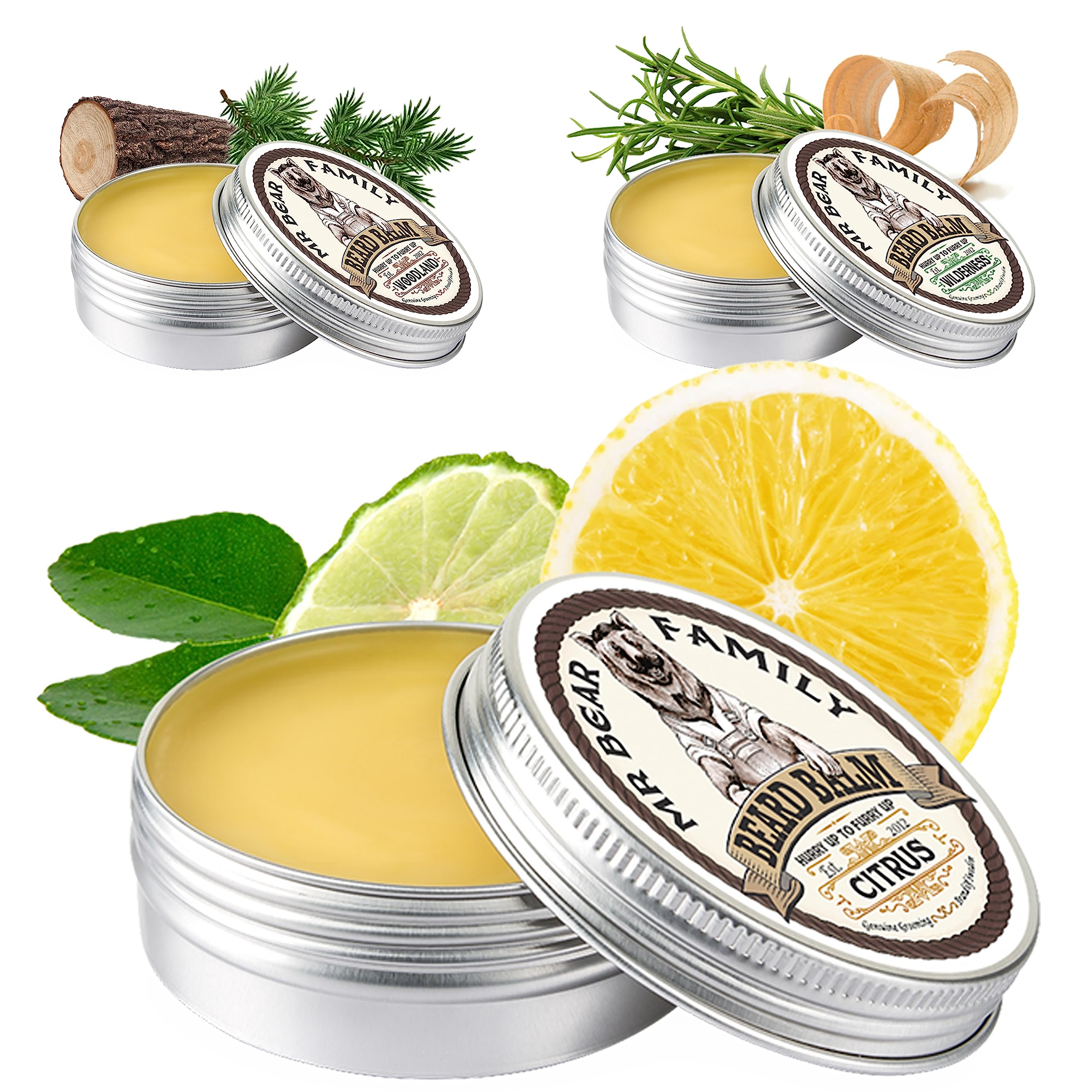 Beard Balm Beard Wax for Men – Nourishing Beards Conditioner Beards Moisturiser Contains Shea Butter + Beeswax + Jojoba Oil – Scented Mustache Softener Styling Balm (Citrus, 60ml)