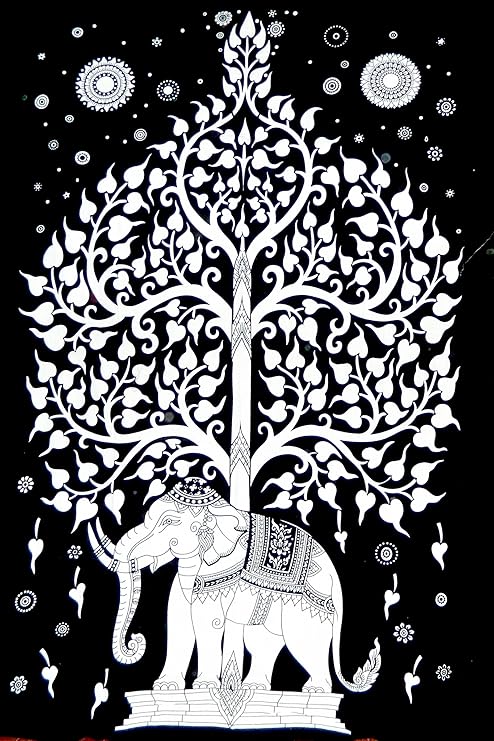 Amazon Com Arbol De Elefante Tapestry Buena Suerte Elefante