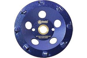 DiamaPro Systems DT-CW-5-PCD-8SEG-NT Non Threaded 5 Inch 8 Segment 1/4 Round PCD Concrete Grinding Cup Wheel Grinding, Preparation, & Removing Coating